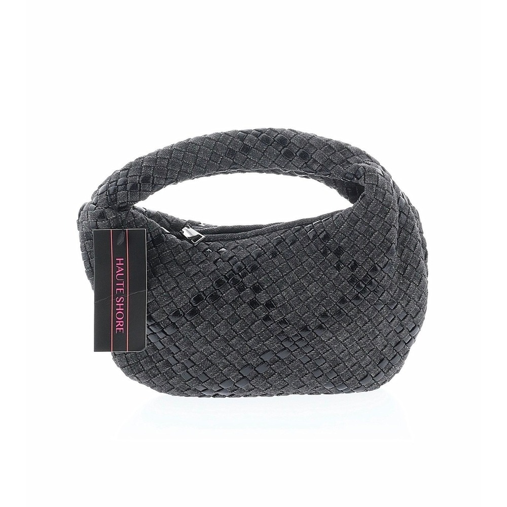 Haute Shore Mini Hobo Bag Womens Small Grey Black NWT Woven Handbag